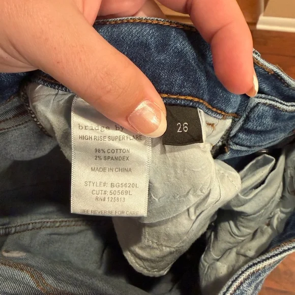 Bridge by Gly High Rise Super Flare Jeans – Size 26 - Picture 3 of 6